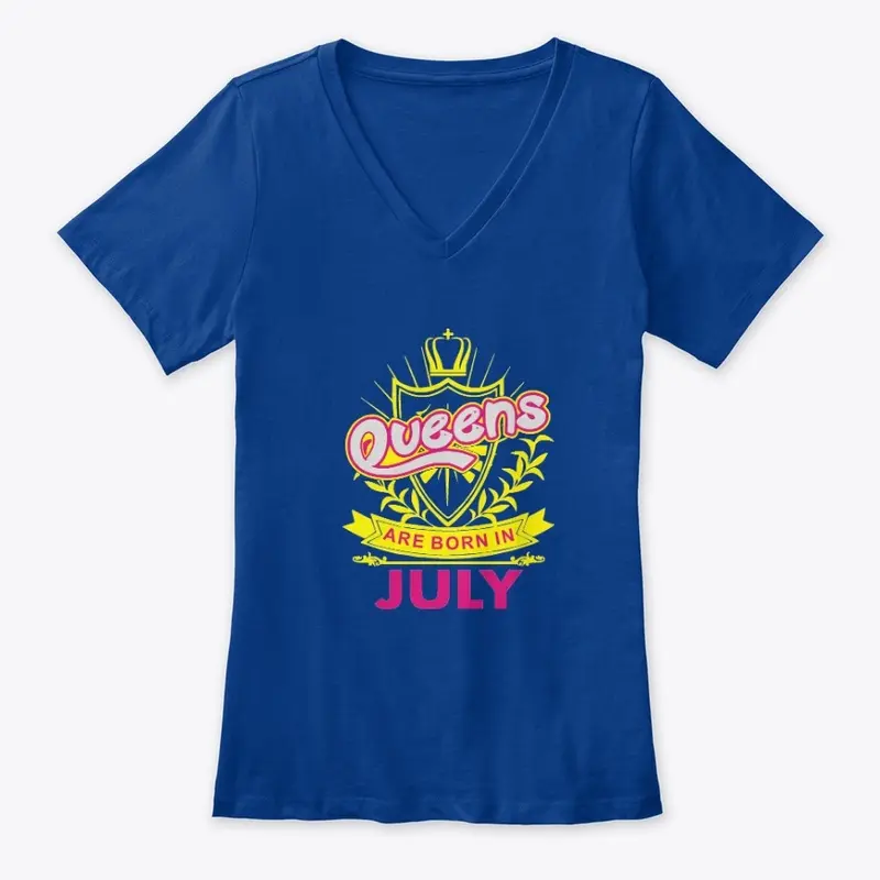 Queens Are Born In July Birthday T-Shirt